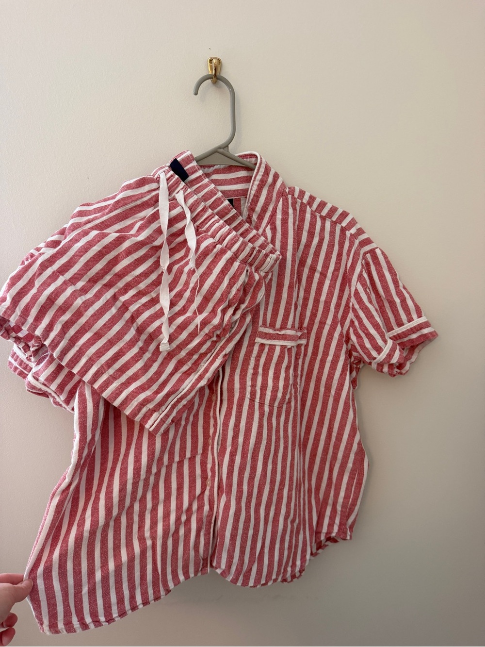 GAP Red & White Striped Button-Front Shirt Set